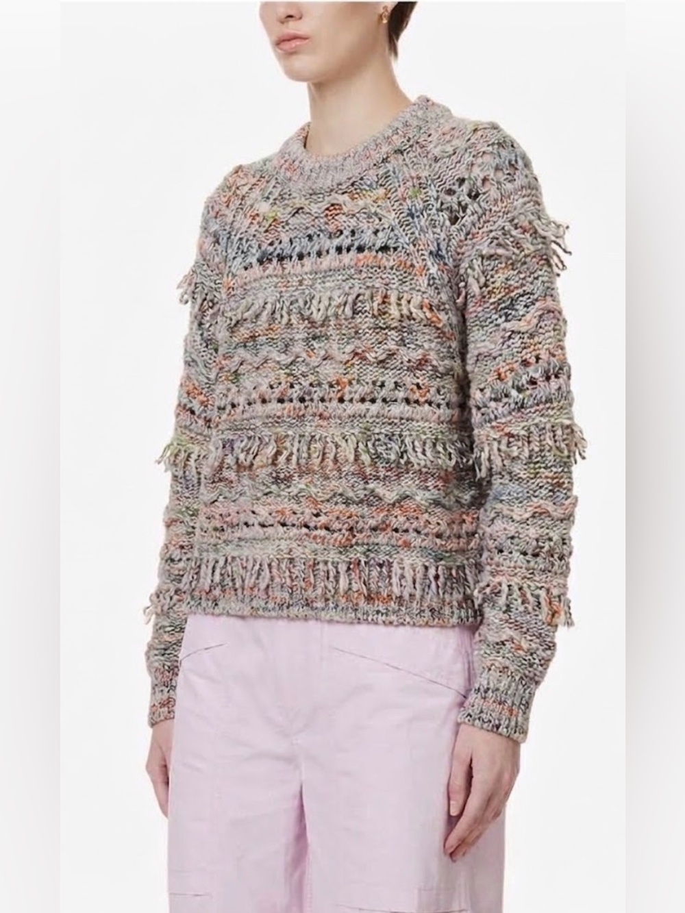 Isabel Marant Etoile Rivka Wool Blend Fringe Sweater , size 36/Small